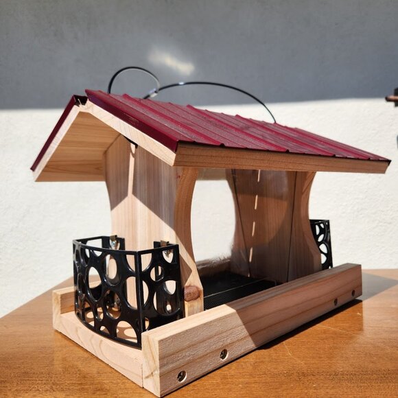 NEW Heavy Duty Bird Feeder Wood Birdhouse Garden Decor Bird House Hand Crafted H - Picture 9 of 13